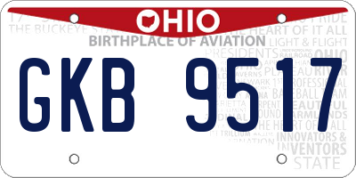 OH license plate GKB9517