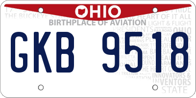 OH license plate GKB9518