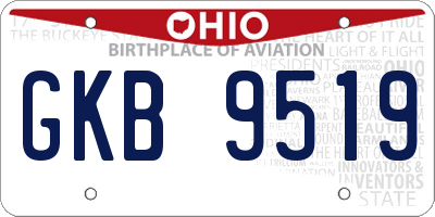 OH license plate GKB9519