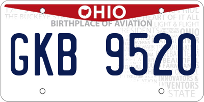 OH license plate GKB9520