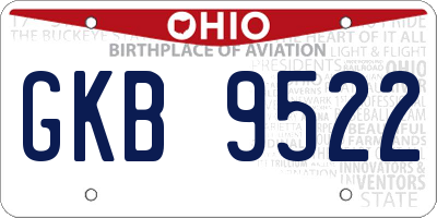OH license plate GKB9522