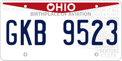 OH license plate GKB9523