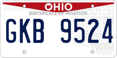 OH license plate GKB9524