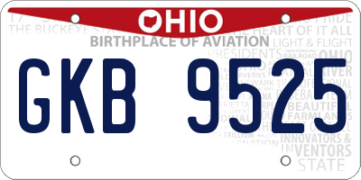 OH license plate GKB9525