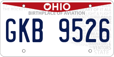 OH license plate GKB9526