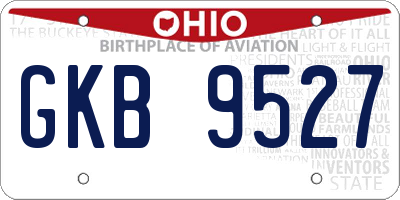 OH license plate GKB9527
