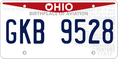 OH license plate GKB9528