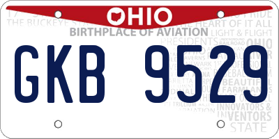 OH license plate GKB9529