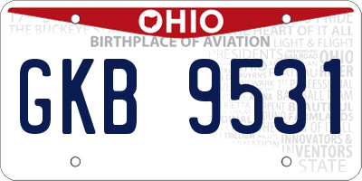 OH license plate GKB9531