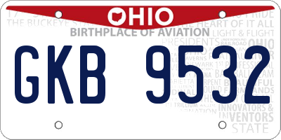 OH license plate GKB9532