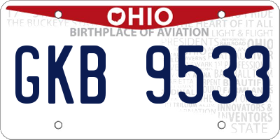 OH license plate GKB9533