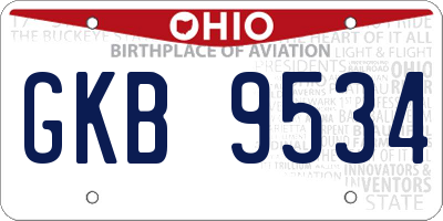 OH license plate GKB9534
