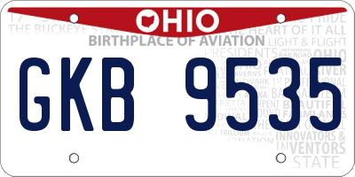 OH license plate GKB9535