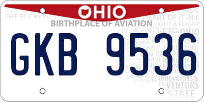 OH license plate GKB9536