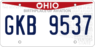 OH license plate GKB9537