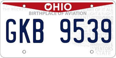 OH license plate GKB9539