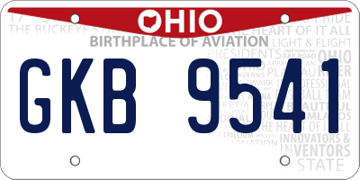 OH license plate GKB9541