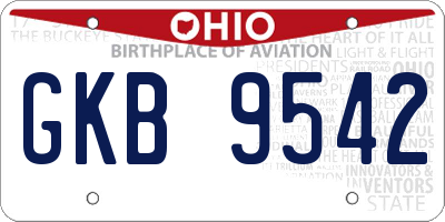 OH license plate GKB9542