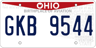 OH license plate GKB9544