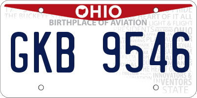 OH license plate GKB9546