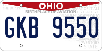 OH license plate GKB9550