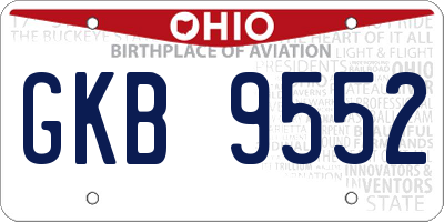 OH license plate GKB9552