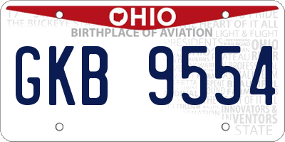 OH license plate GKB9554