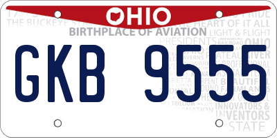 OH license plate GKB9555