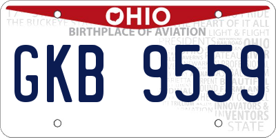 OH license plate GKB9559