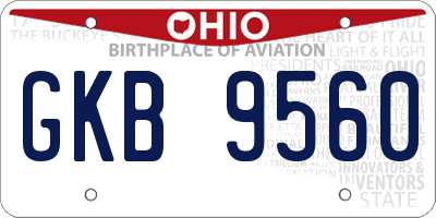 OH license plate GKB9560