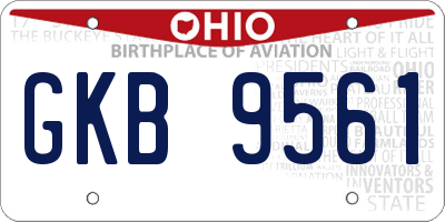OH license plate GKB9561