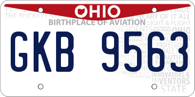 OH license plate GKB9563
