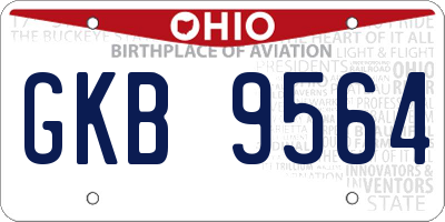 OH license plate GKB9564