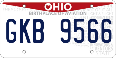 OH license plate GKB9566