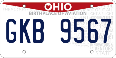 OH license plate GKB9567