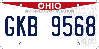 OH license plate GKB9568