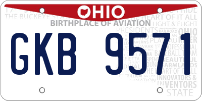 OH license plate GKB9571