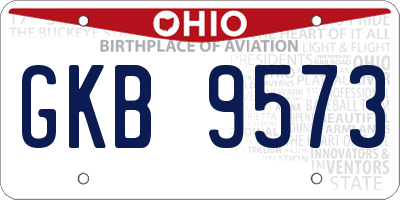OH license plate GKB9573