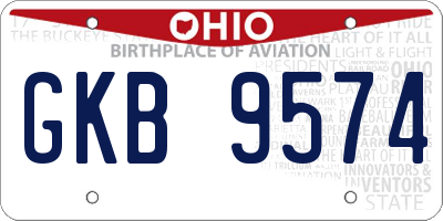 OH license plate GKB9574