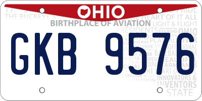 OH license plate GKB9576