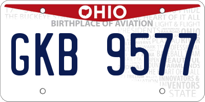 OH license plate GKB9577