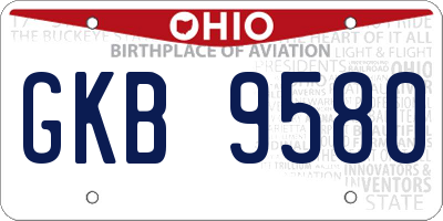 OH license plate GKB9580