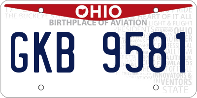 OH license plate GKB9581