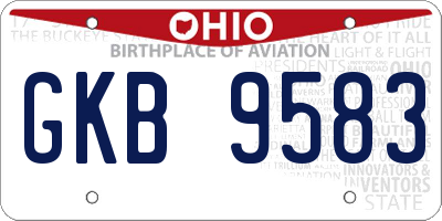 OH license plate GKB9583