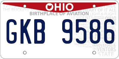 OH license plate GKB9586