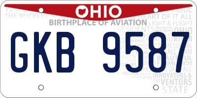 OH license plate GKB9587