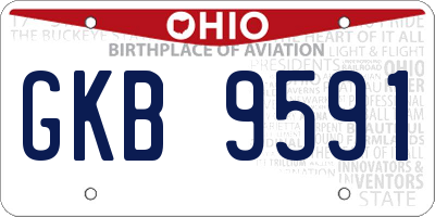 OH license plate GKB9591