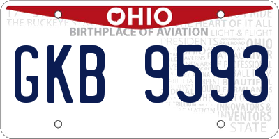 OH license plate GKB9593