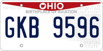 OH license plate GKB9596