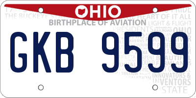 OH license plate GKB9599